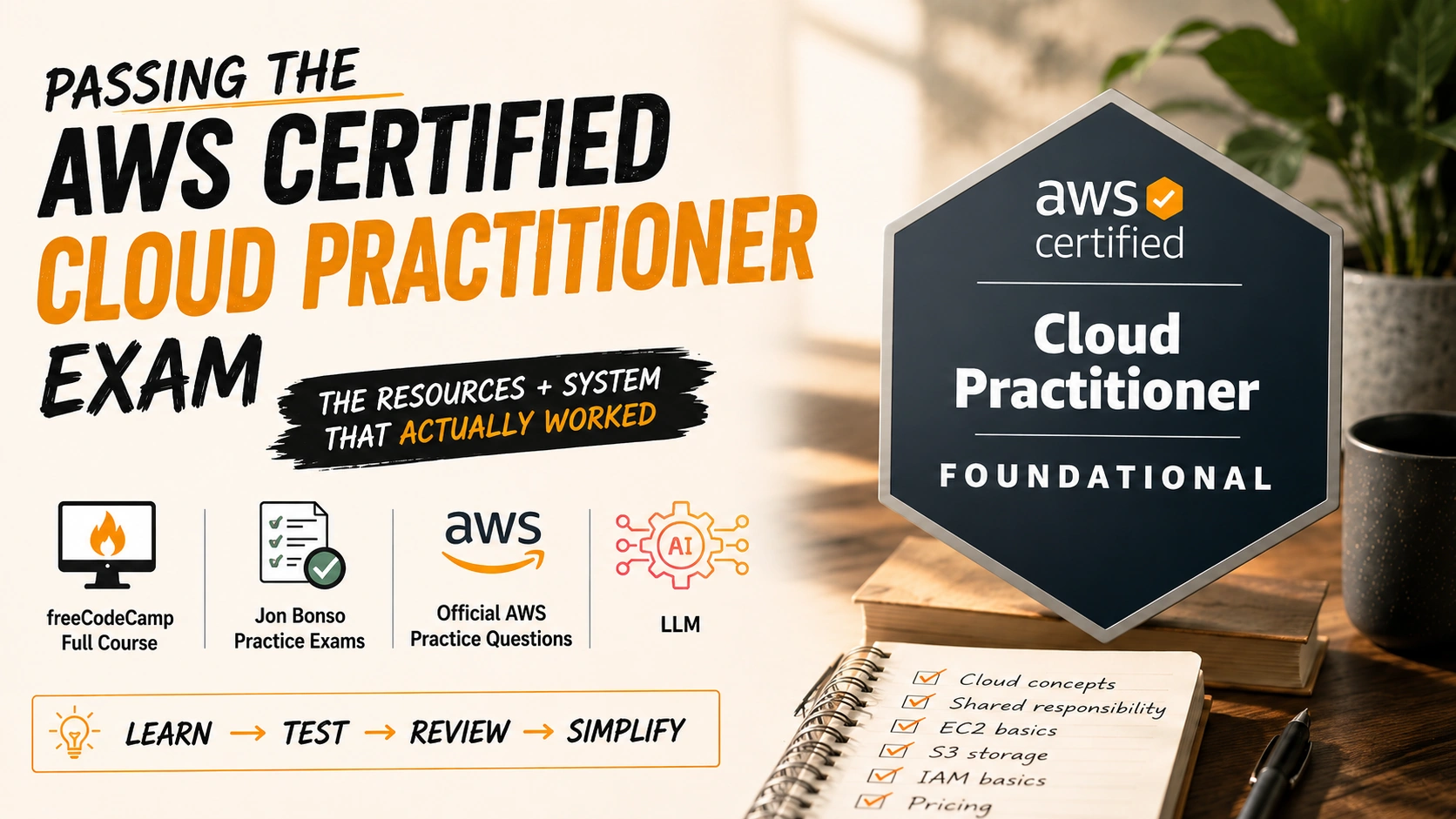 AWS Certified Cloud Practitioner badge.